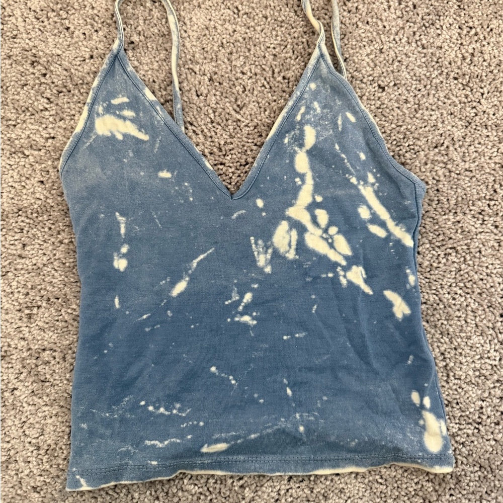 Brandy Melville Blue and Cream Camisole